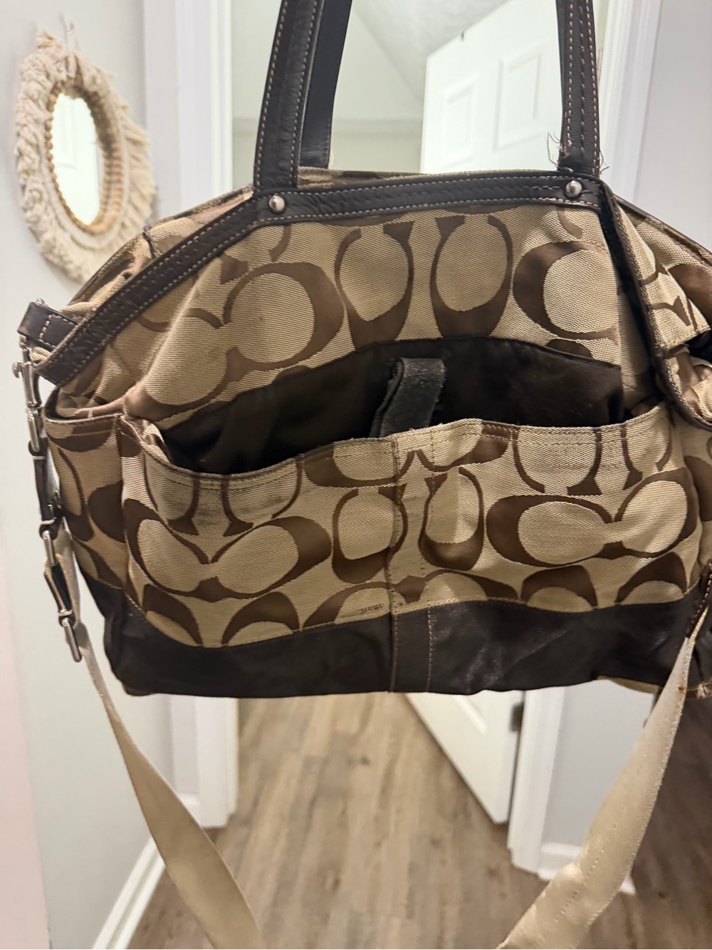 Coach Signature Canvas diaper bag